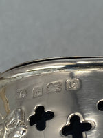 Load image into Gallery viewer, Antique Silver Mustard Pot with Bristol Blue Glass Liner
