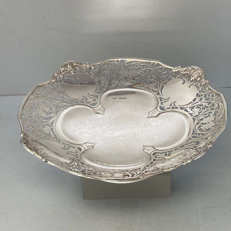Sterling Silver Pierced Fruit/Cake Dish