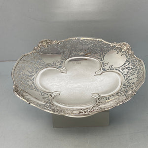 Sterling Silver Pierced Fruit/Cake Dish