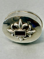 Load image into Gallery viewer, Vintage Sterling Silver Pill Box with Amethyst Stone&nbsp;
