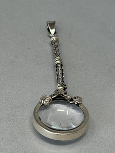 Sterling Silver & Glass Magnifying Pendant