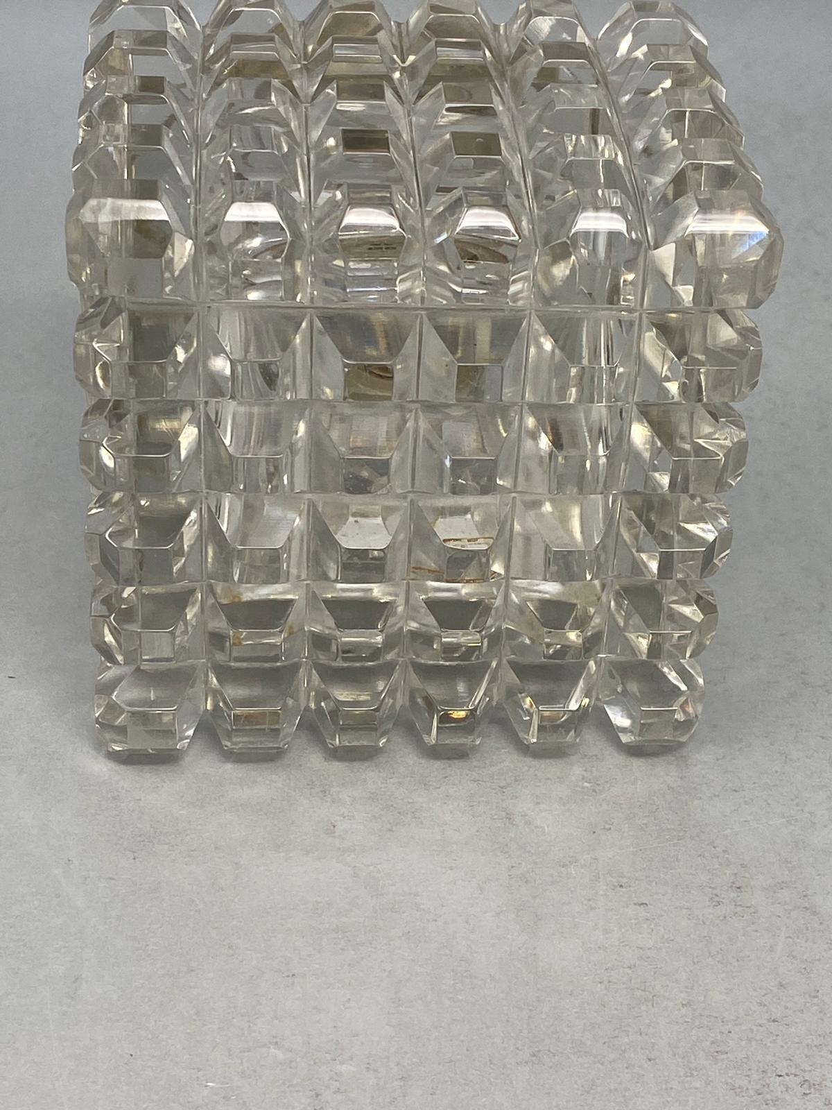 Antique Sterling Silver & Cut Glass Inkwell
