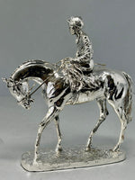 Load image into Gallery viewer, Sterling Silver Horse &amp; Jockey - full english hallmark

