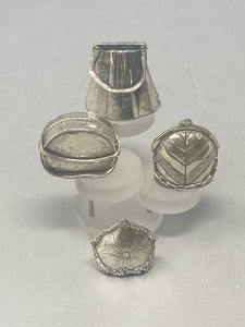 Set of Four Silver Handbag miniatures/models