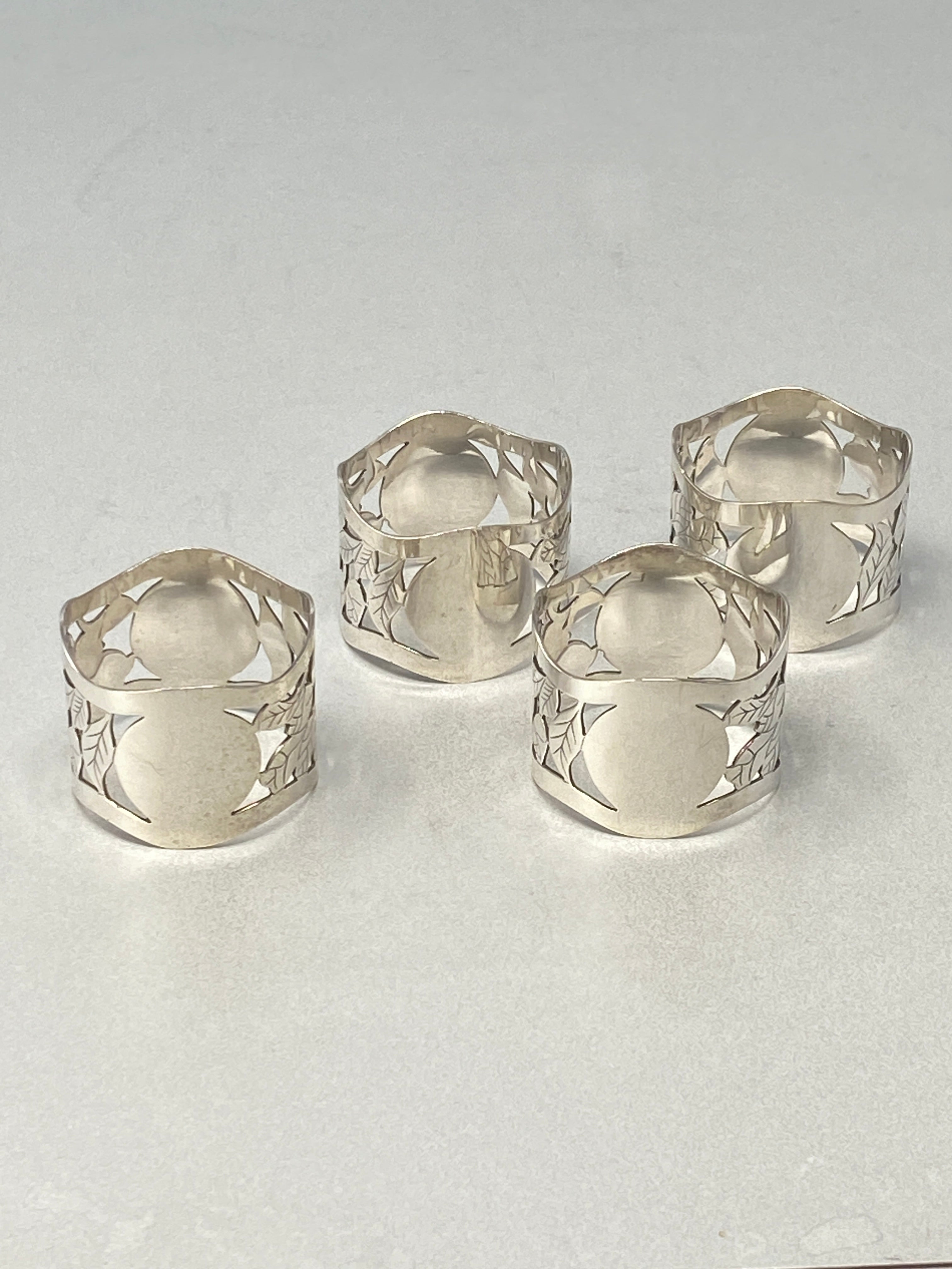 Silver Plated Set of Four Napkin Rings