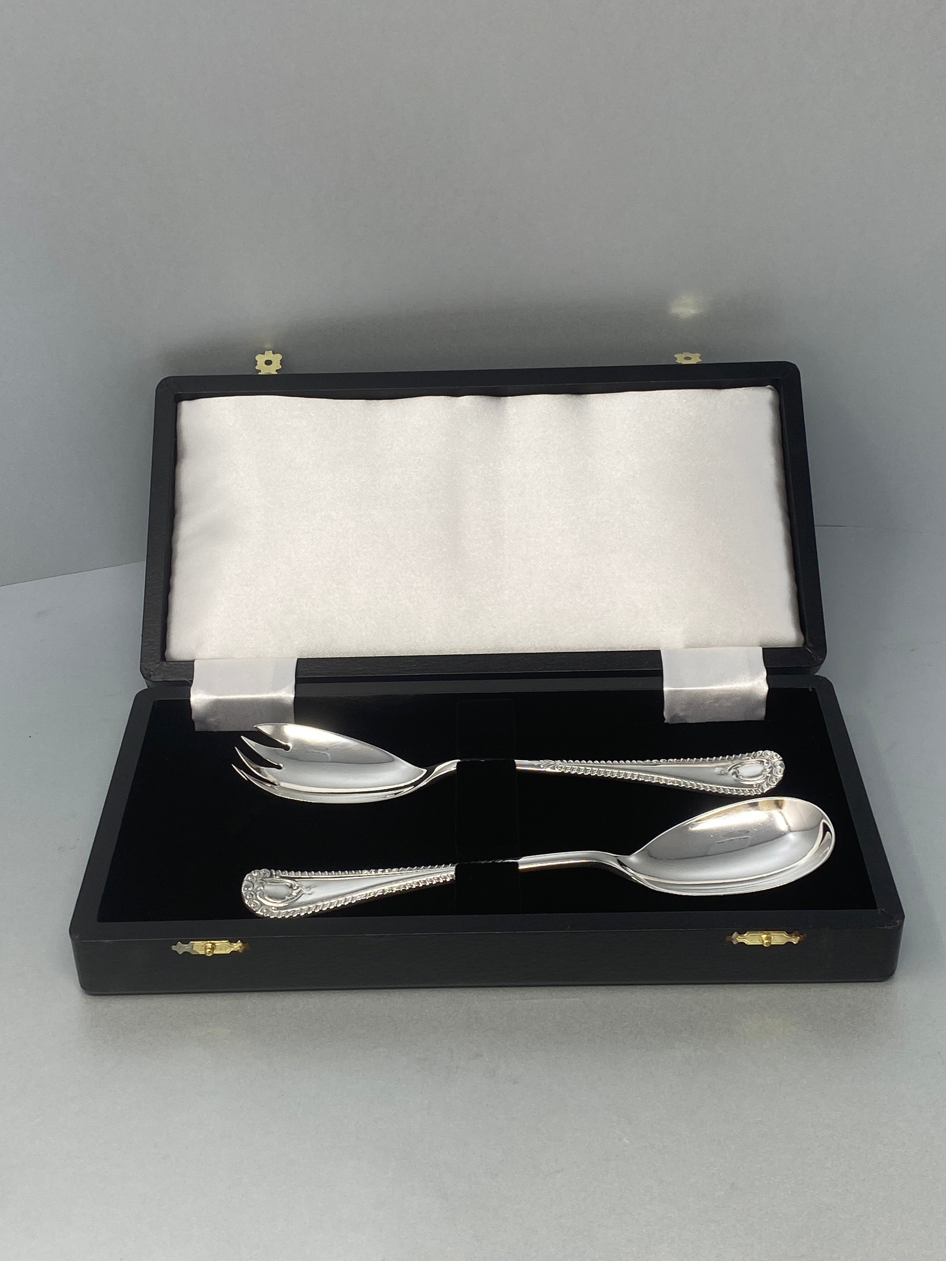 Antique Silver Plated Salad Servers