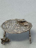 Load image into Gallery viewer, Sterling Silver Miniature Table with Cat
