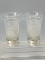 Load image into Gallery viewer, Pair of Sterling Silver &amp; Glass Shot Glasses
