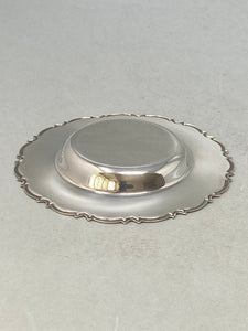 Sterling Silver Round Silver Dish with Shaped Edge