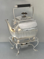 Load image into Gallery viewer, Antique Victorian Silver Plated Kettle/Teapot onStand with Lamp
