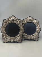 Load image into Gallery viewer, Pair of Sterling Silver Cherub Photo Frames with velvet backs
