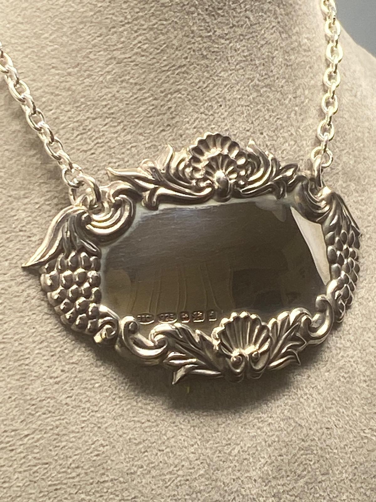 Plain Sterling Silver Wine Label