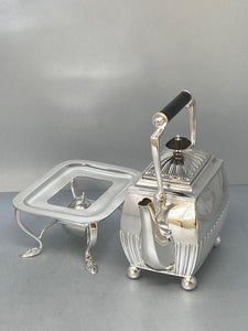 Antique Victorian Silver Plated Kettle/Teapot onStand with Lamp