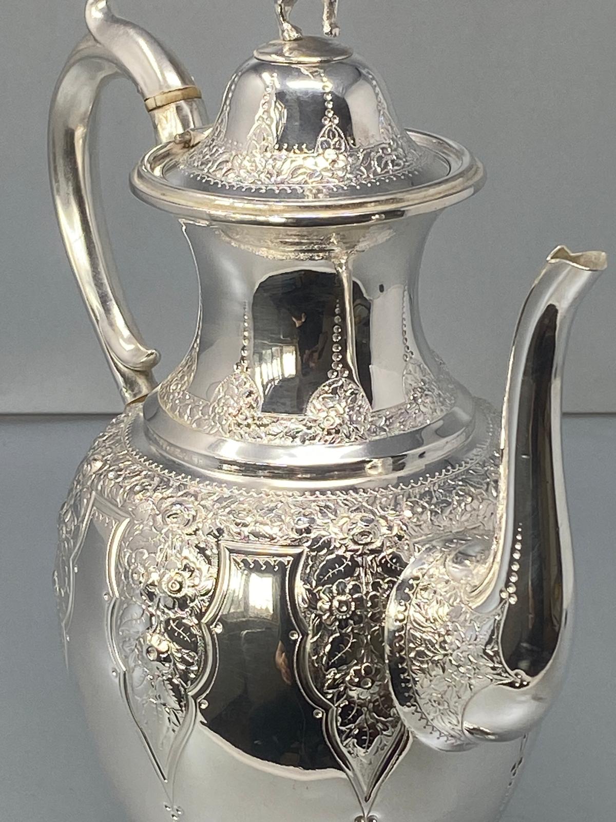 Antique Victorian Silver Plated Coffee Pot