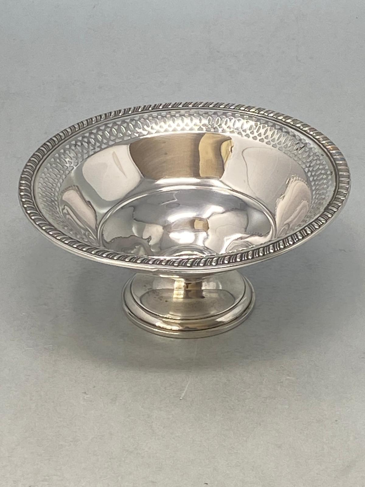 Sterling Silver Pierced Dish with Gadroon Border