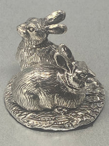 Sterling Silver Pair of Rabbits