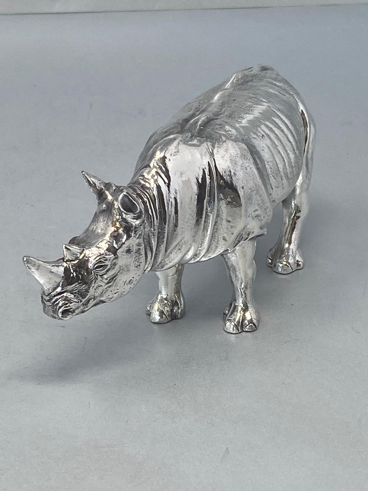 Sterling silver Rhino model - brand new - full english hallmark