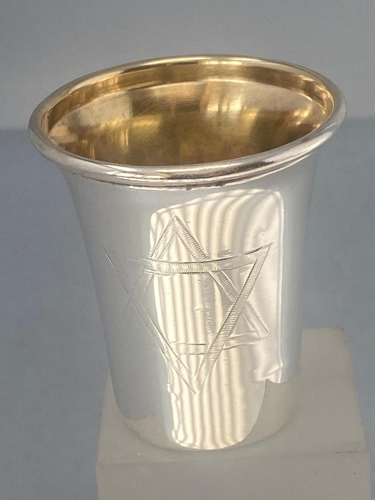 Sterling Silver Beaker with Star of David Engraving