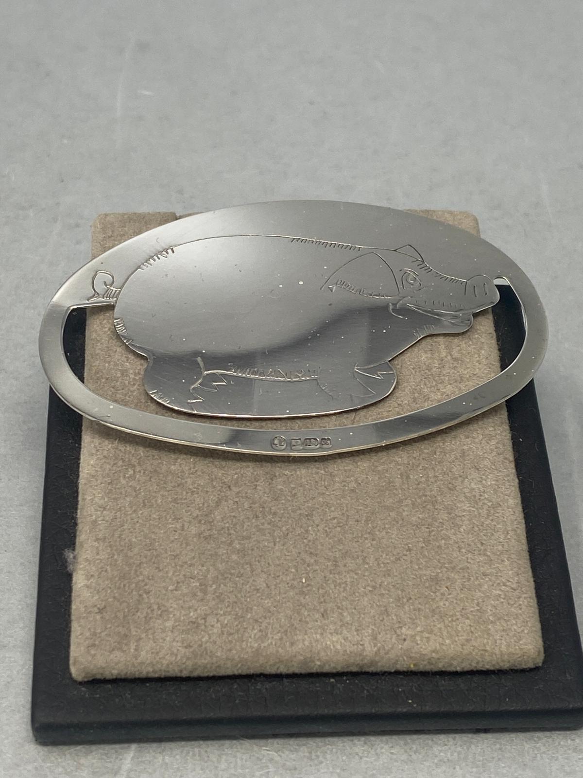 Sterling Silver Pig Bookmark