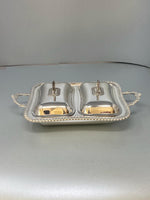 Load image into Gallery viewer, Antique Silver Plated Double Entree Dish
