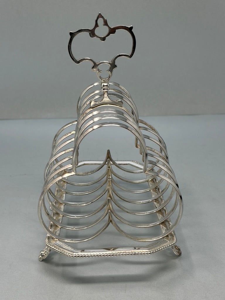 Antique Victorian Silver Plated 7 Bar Toast Rack