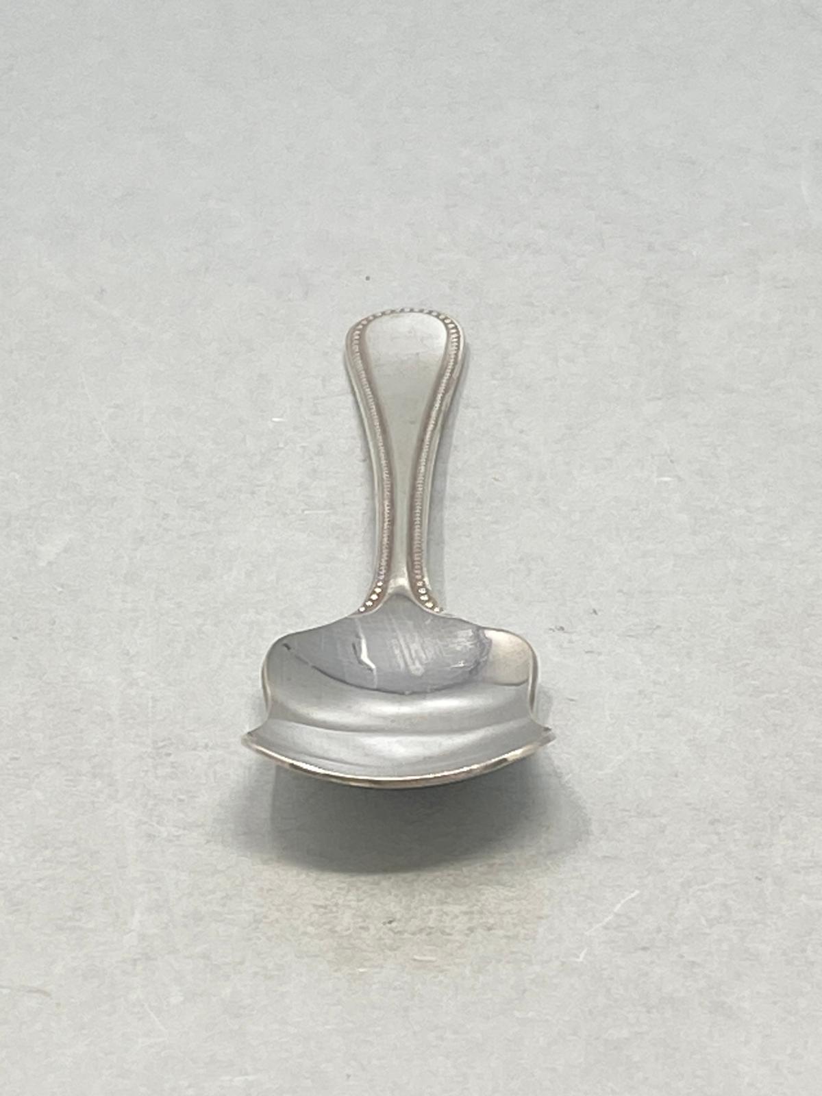 Silver Plated Preserve Spoon - Bead Pattern