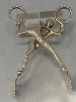 Load image into Gallery viewer, Pair of Antique Victorian Silver Harlequin Sugar Nips by George Adams
