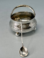 Load image into Gallery viewer, Antique Rusian Silver Swing Handle Bowl &amp; Spoon
