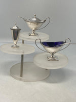 Load image into Gallery viewer, Sterling Silver Oval Three Piece Condiment Set
