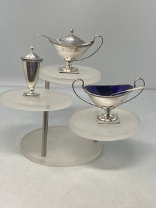 Sterling Silver Oval Three Piece Condiment Set