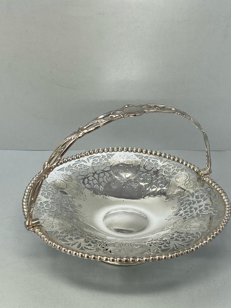 Antique Silver Plated Cake Basket