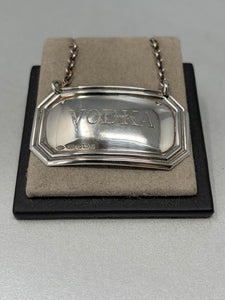 Vintage Sterling Silver Vodka Bottle Label