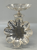 Load image into Gallery viewer, Pair of Antique Sterling Silver Shaped Dishes with Pierced Decoration made by E Viners
