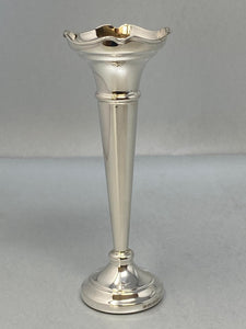 Sterling Silver Vase with Shaped Top