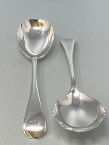 Antique Silver Plated Old English Salad Servers