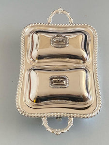 Antique Silver Plated Double Entree Dish