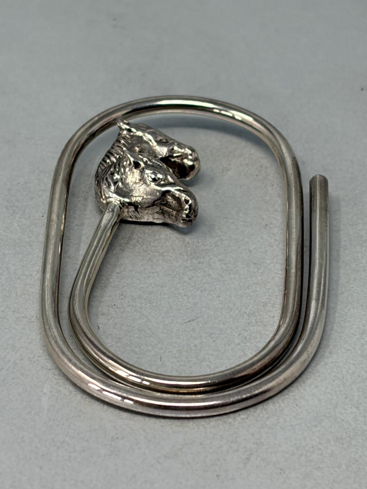 Vintage Sterling Silver Horses Head Money Clip