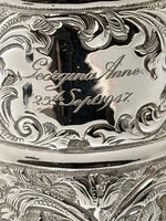 Load image into Gallery viewer, Antique Victorian Sterling Silver Half Pint Chased Mug - hallmarked London 1893
