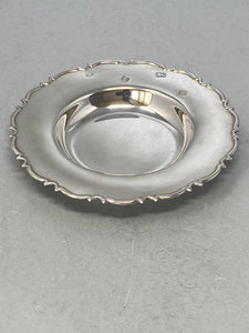 Sterling Silver Round Silver Dish with Shaped Edge