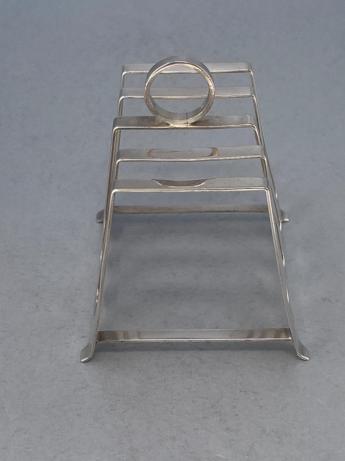 Sterling Silver 5 Bar Toast/Letter Rack by William Adams