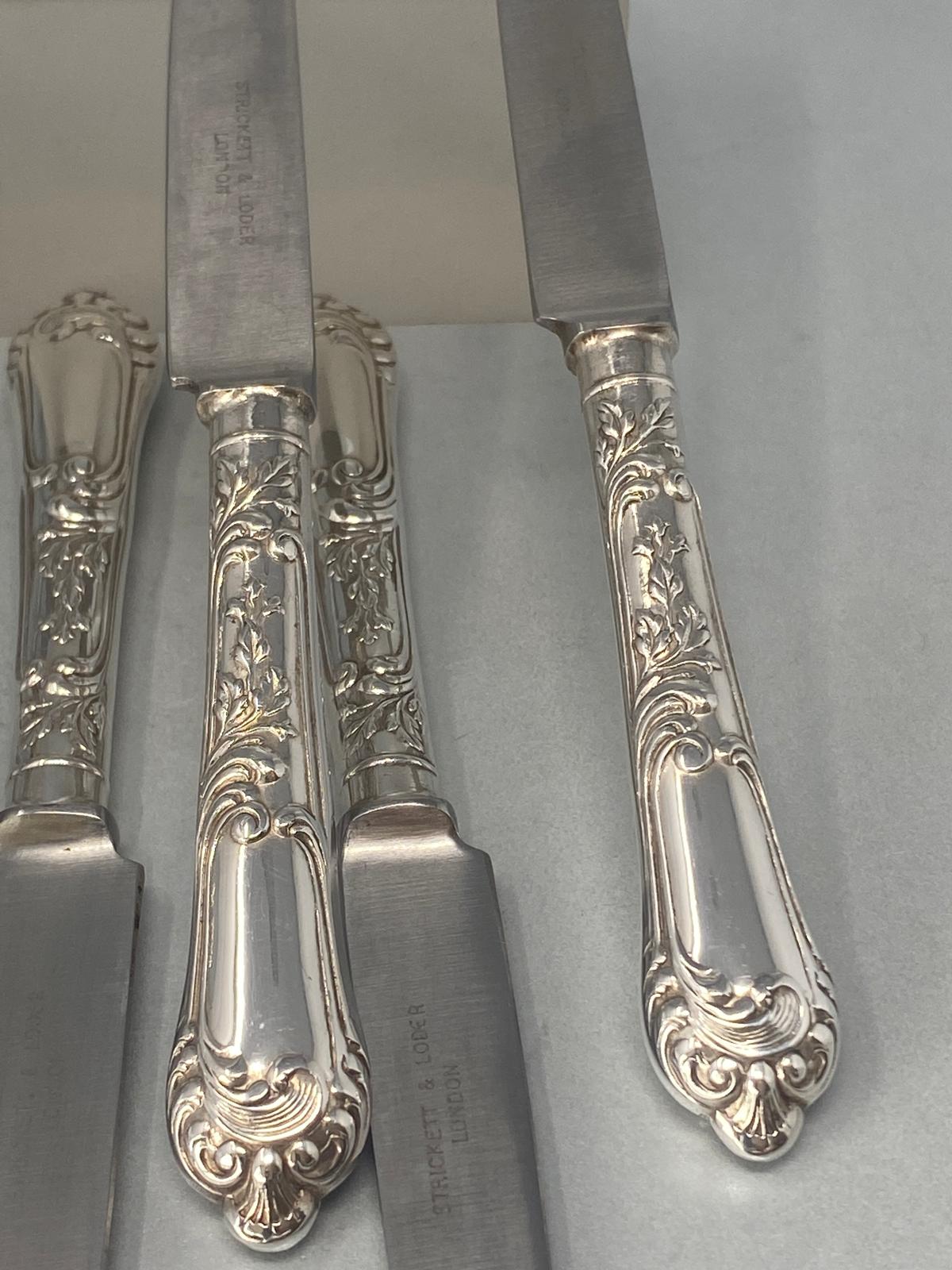 Set of Six Silver Plated Fruit/Dessert Knives - La Regence Pattern