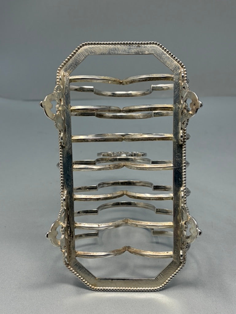 Antique Victorian Silver Plated 7 Bar Toast Rack