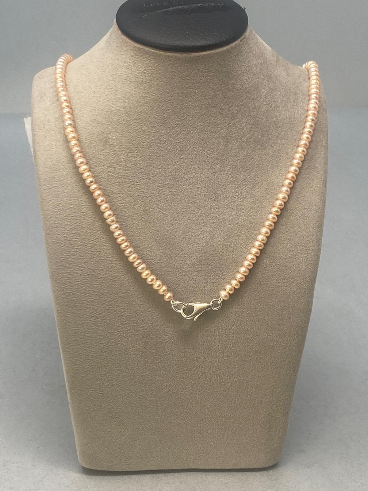 Sterling Silver & Pink Sea Pearl Necklace