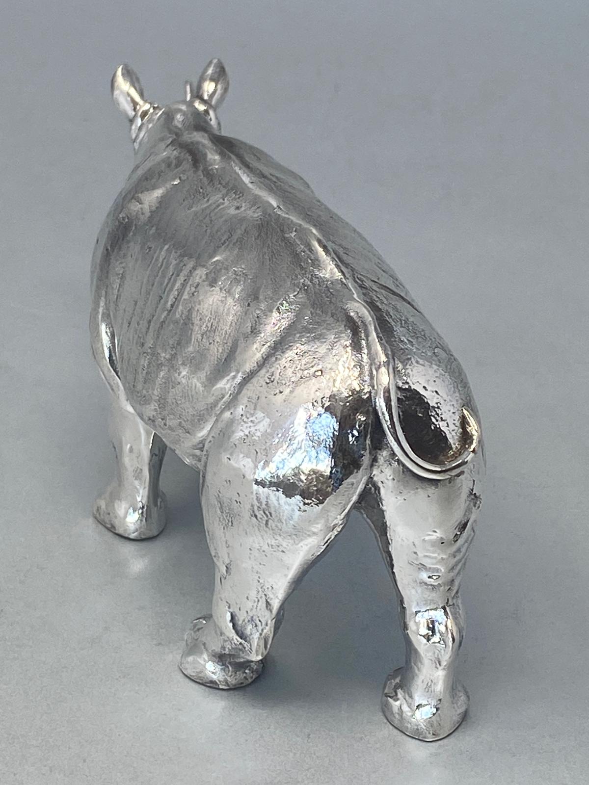 Sterling silver Rhino model - brand new - full english hallmark