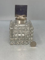 Load image into Gallery viewer, Antique Sterling Silver &amp; Cut Glass Inkwell
