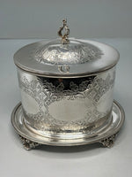 Load image into Gallery viewer, Antique Victorian Silver Plated Oval Biscuit Box by Hukin &amp; Heath
