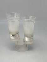 Load image into Gallery viewer, Pair of Sterling Silver &amp; Glass Shot Glasses
