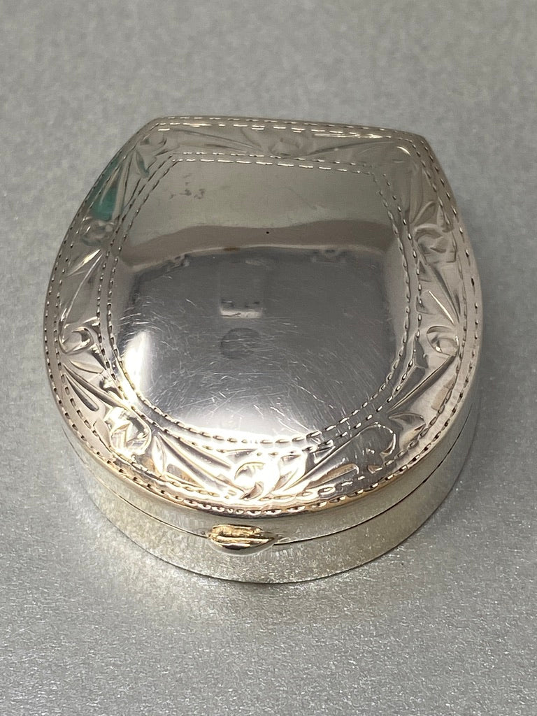 Sterling Silver Horseshoe Shaped Pill Box