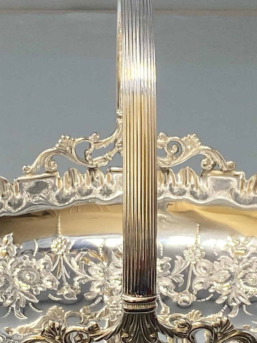 Victorian Silver Plated Hand Chased Basket with Handle – Ellis Richards ...