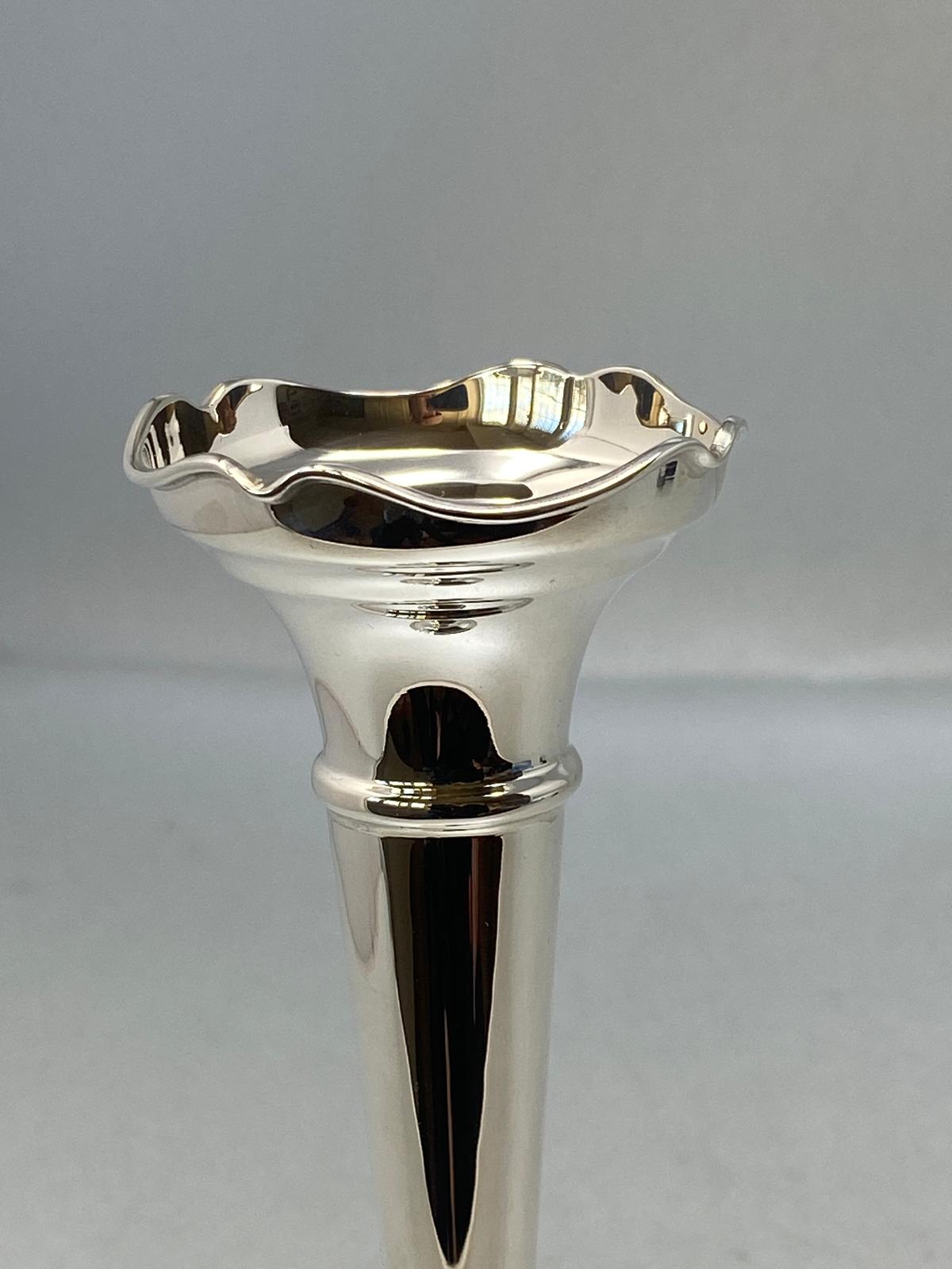 Sterling Silver Vase with Shaped Top